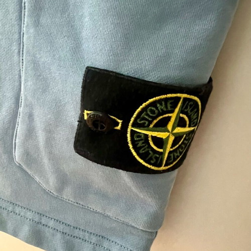 Stone Island garment-dyed cotton jersey shorts size M like new, blue