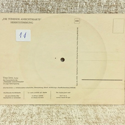 Autumn Mood card new, plays like a 45 rpm record