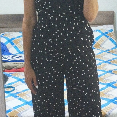 Polka Dot Jumpsuit George XS like new, black and white