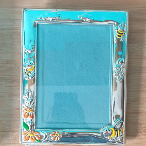 Silver-plated children's photo frame used, size 18×22.5