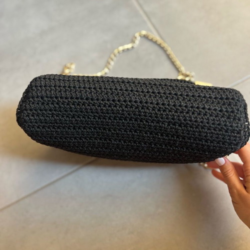 Knitted bag new handmade black