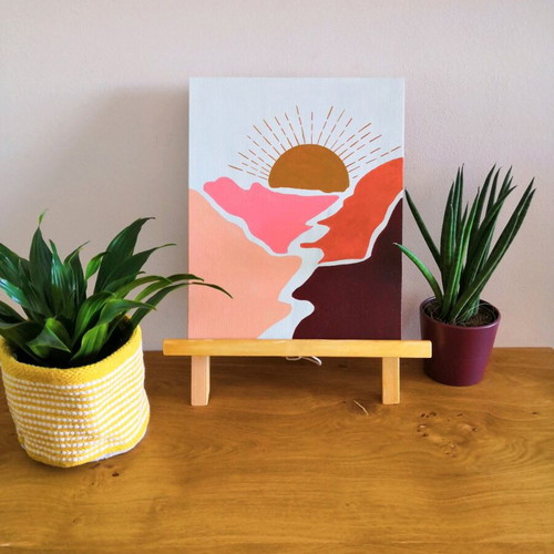 Set of 2 paintings on cardboard with acrylic colors like new