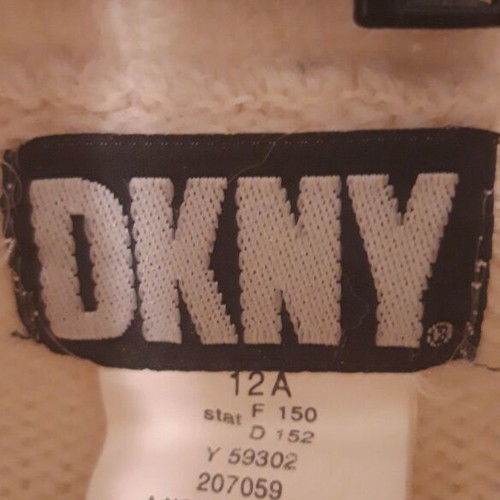 DKNY unisex knitted sweater with high collar used, off white