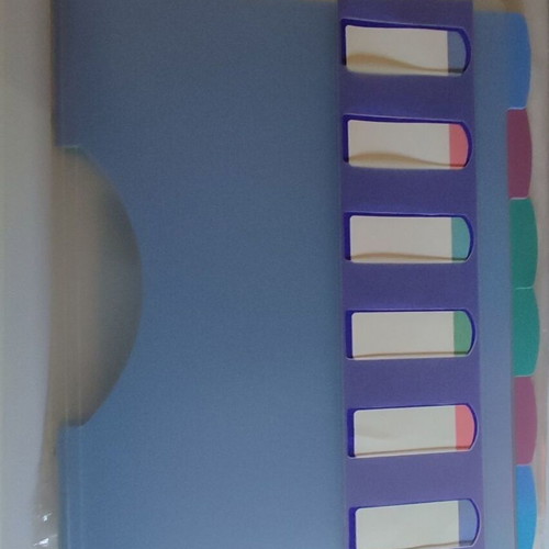 P.P. folder with 6 colored A4 dividers new