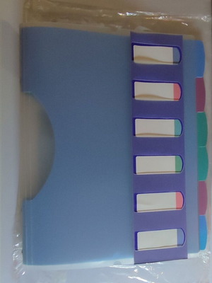 P.P. folder with 6 colored A4 dividers new
