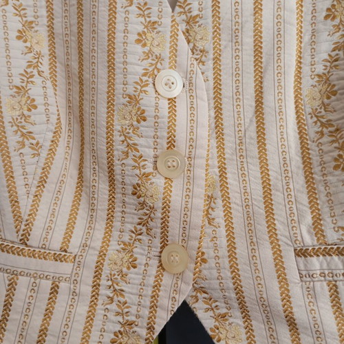 Zara vintage vest S/M, like new, cream gold