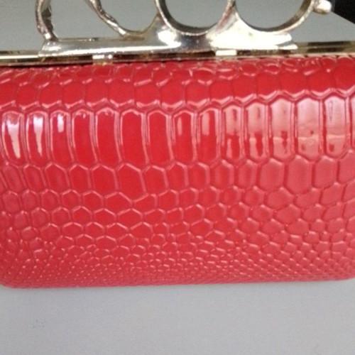 Red evening bag new, handheld