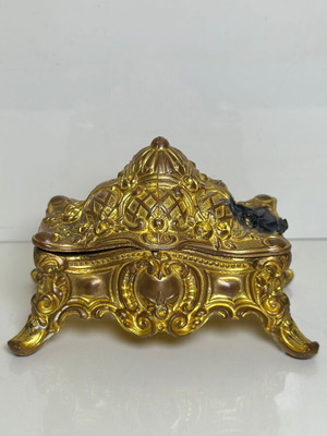 Metal Jewelry Box used, Baroque Style Rococo Art Nouveau