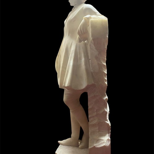 Marble sculpture used, woman in equestrian attire, 53cm, G.Brogi