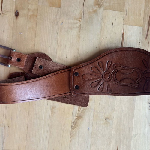 Camel leather belt used, size 75