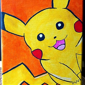 καμβάς Pikachu με ακρυλικά χρώματα 24×18