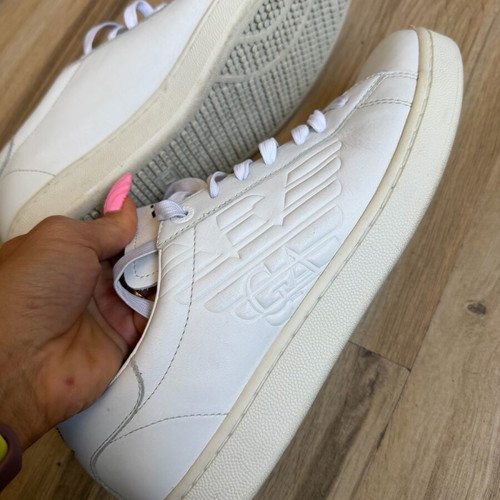 Men's original white leather sneakers Emporio Armani EA7 like new, size 44