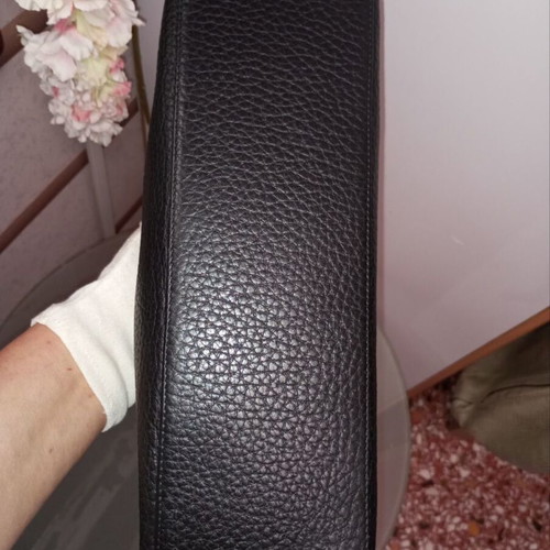 Voi shoulder bag used, genuine leather, black and salmon