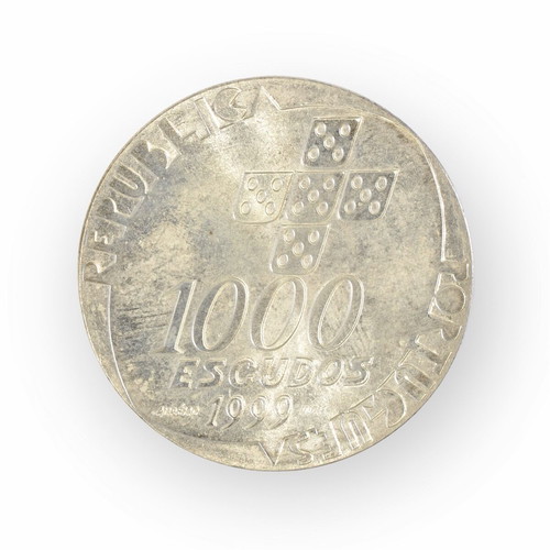 Portugal silver coin 1000 Escudos 1999 used