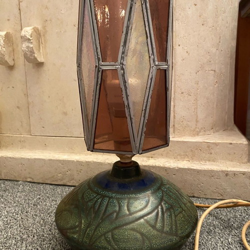 Vintage Celtic pottery lamp base used