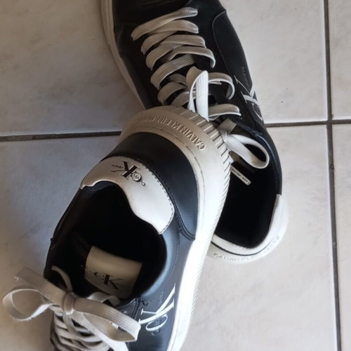 Calvin Klein sneakers size 38 used, black and white leather