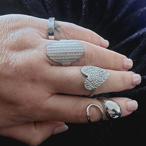 Adjustable rings silver stainless steel new