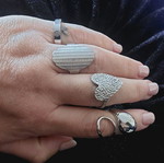 Adjustable rings silver stainless steel new