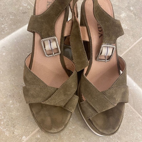 Fratelli Karida shoes platform sandals size 37 new green