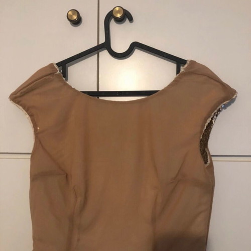 BSB Collection sequin crop top large, like new, beige and gold