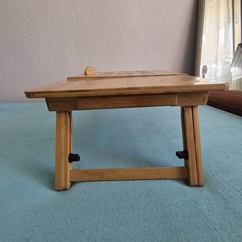 Wooden folding bamboo laptop and bed table