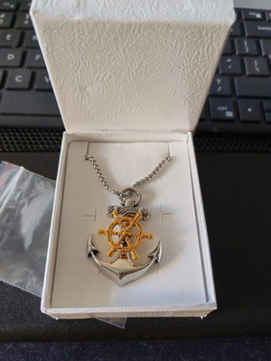 Nautical Pendant Necklace two-tone stainless steel like new