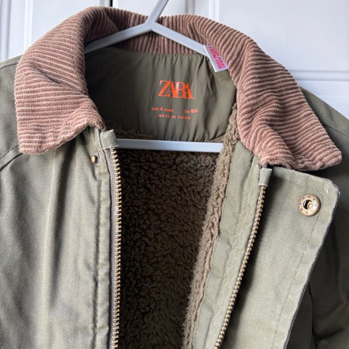 Zara jacket ανοιξιάτικο με γιακά κοτλέ, νούμερο 4 ετών, σαν καινούργιο