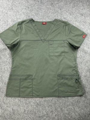 Dickies women's medical scrub top used, green, large