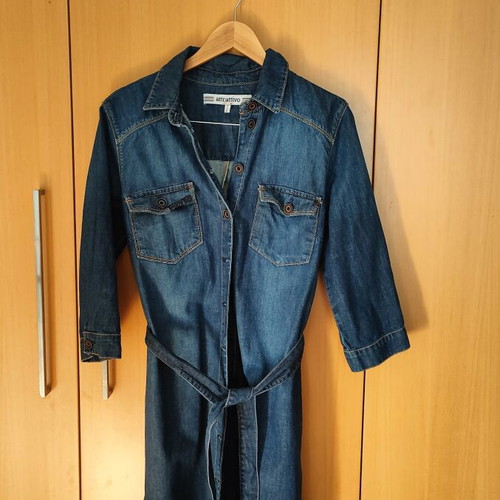 Attrattivo denim dress midi size large like new, blue