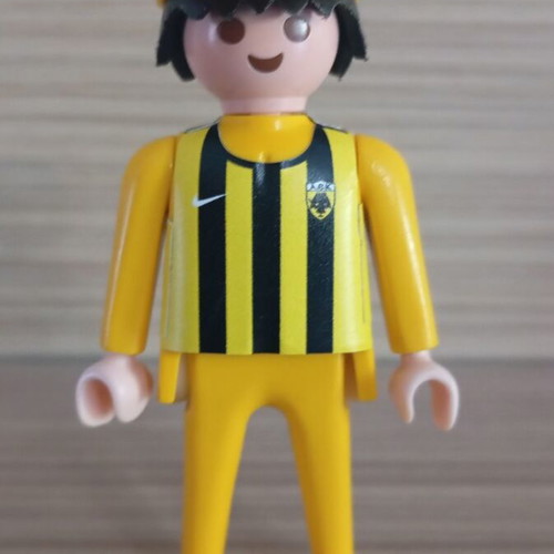 Playmobil AEK fan figure with flag, cap and jersey, like new