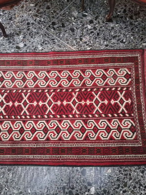 Αντίκα μάλλινο χαλί νομαδικού στυλ, 150 x 82 εκ.