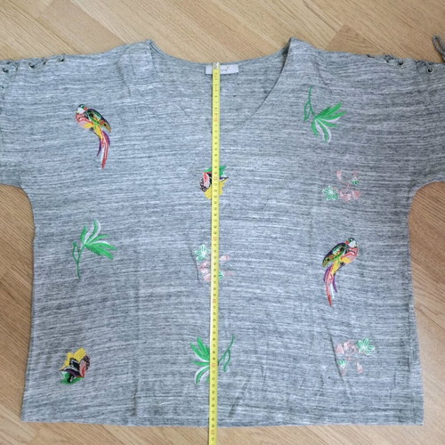 Marks & Spencer summer cotton top like new, grey, size 18