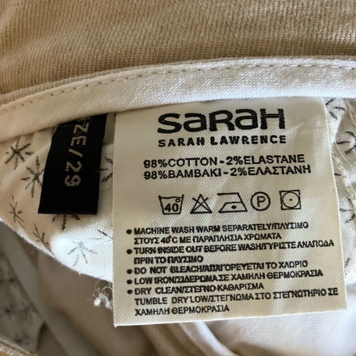 Sarah Lawrence cotton pants like new, beige, size 29