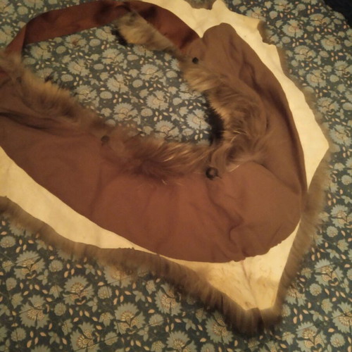Fur collar used, etol with satin ribbon