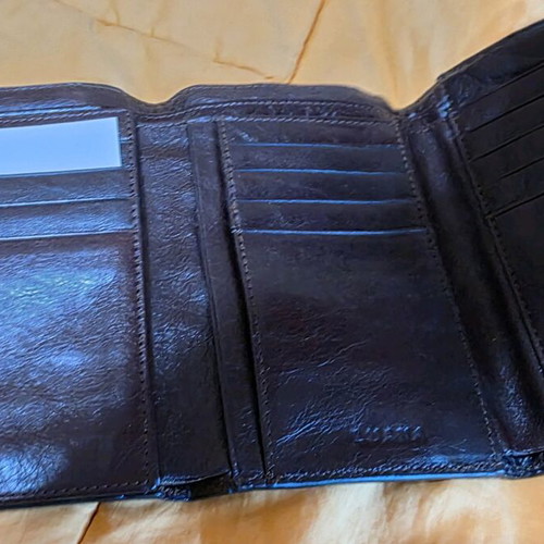 Luana Italy vintage leather wallet new, brown