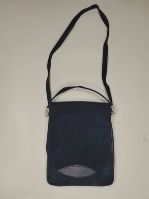 Charles Jourdan Paris shoulder bag like new, blue suede leather