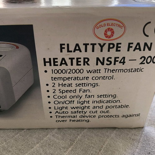 Fan Heater Flat Type 1000/2000W like new