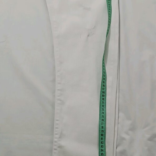 ZARA Men's White Slim Fit Pants Like New with Distressed Design