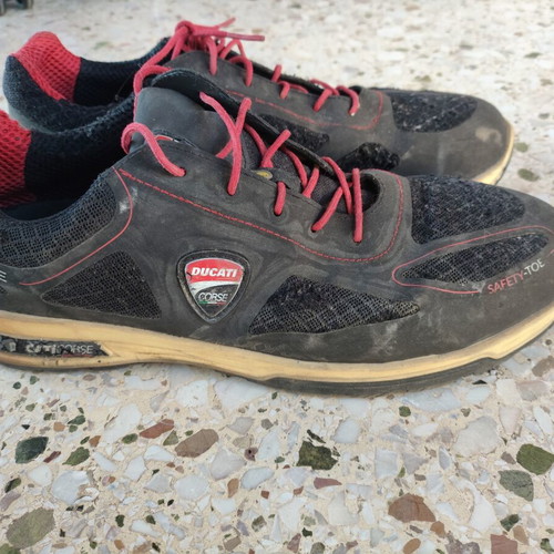 Ducati work shoes used, size 43, slightly burnt by sparks