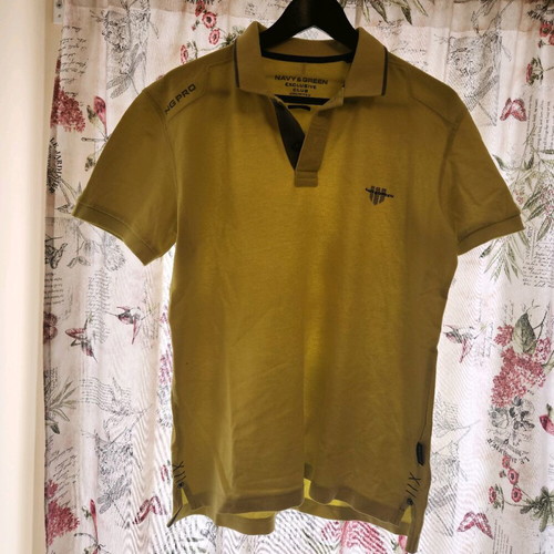 Navy & Green polo shirt, medium