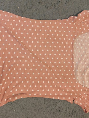Shein polka dot short sleeve blouse S like new, salmon