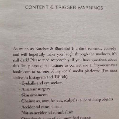 Butcher and Blackbird by Brynne Weaver, new, missing one page