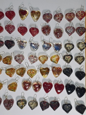 Handmade earrings pack of 38 pairs with liquid glass material