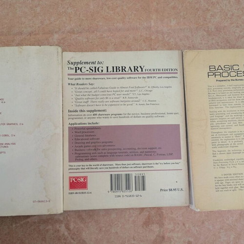 Computer programming books used, old, English, set of 3