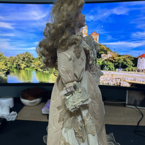 Porcelain vintage doll 46cm