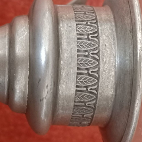 Vintage candle holder with pewter base from France, like new