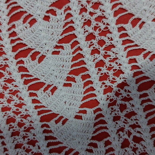 Crochet lace doily 45x24cm white elongated new