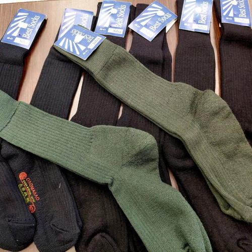 SIBA wool military socks pack of 8 new, size 40-41, black and khaki