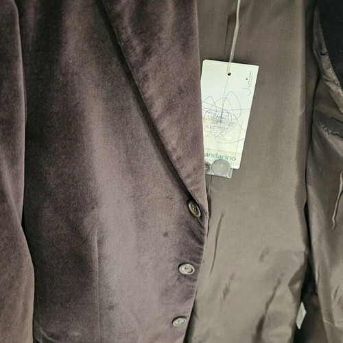 Velvet brown Mandarino jacket for 14 years, new unisex