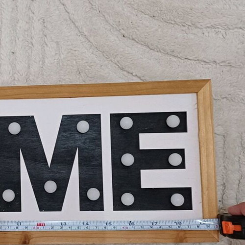 Wooden Home decorative sign with LED lights like new